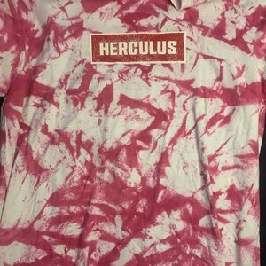 Red & White Tie Dye Unisex Essential Tee Herculus Sz M